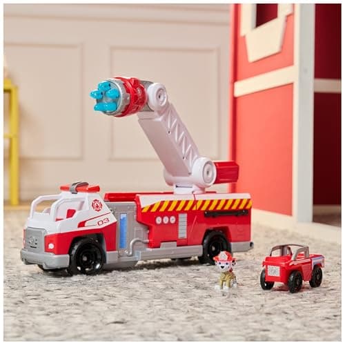 PAW PATROL – Fire Rescue Marshalls Deluxe Feuerwehr-Truck mit actiongeladener Löschfunktion, 50 cm lang, mit Marshall-Figur, kleinem Feuerwehrauto, Licht- und Soundeffekten, für Kinder ab 3 Jahren – Bild 3