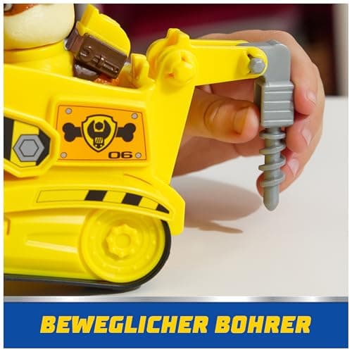 PAW PATROL - Rubble-Figur mit Bulldozer-Baufahrzeug, stabiles Basis-Fahrzeug, authentisches Spielzeug zur Serie für Kinder ab 3 Jahren – Bild 6