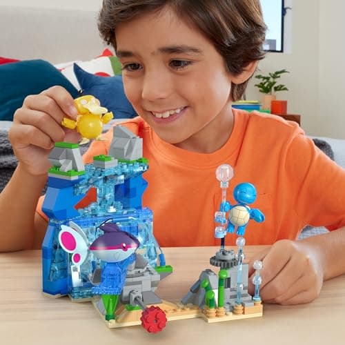 MEGA Pokémon Actionfigur-Bauspielzeug, Wasserabenteuer mit 319 Teilen und beweglichem Schiggy, Enton und Finneon – Bild 3