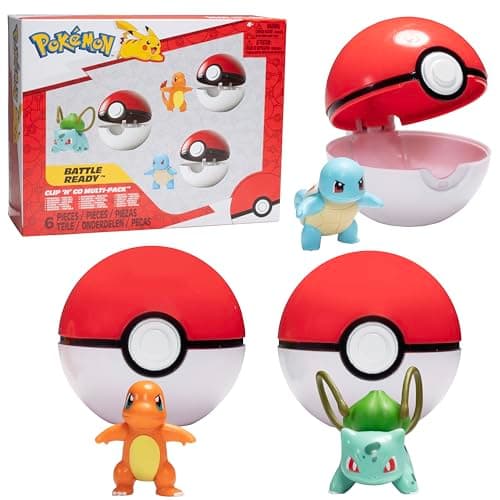 Pokémon Clip 'N' Go Pokeball & Battle Figuren-Set 3er-Pack – Let's Go Starters Charmander, Bubasaur, Squirtle mit Poke-Bällen – Bild 2