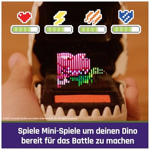 Bitzee Jurassic World – Interaktives Dino-Spielzeug im T-Rex-Design, mit 25 virtuellen Dinosauriern, Battle Modus und Spielen – Bild 5