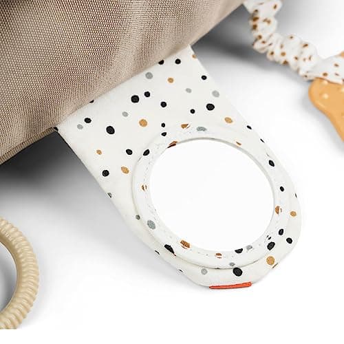 Done by Deer Tummy Time Kissen - Baby Bauchlage Kissen und Sensorik Spielzeug ab 3 Monate - mit Spiegel, Knistergeräuschen und Taktilen Texturen sowie Beißring für Zahnungshilfe – Bild 3