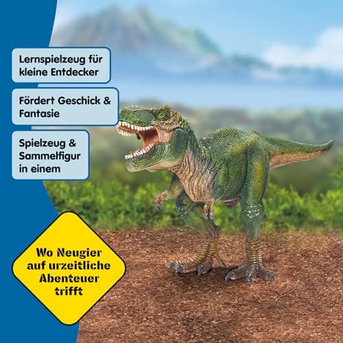 SCHLEICH Dinosaurs | Tyrannosaurus Rex 14525 | detailgetreuer Dino mit beweglichem Kiefer | tolles Geschenk für Mädchen und Jungen Dinosaurier Spielzeug ab 3 Jahre | 28 x 10 x 14 cm – Bild 4