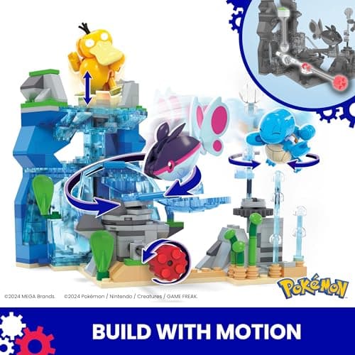 MEGA Pokémon Actionfigur-Bauspielzeug, Wasserabenteuer mit 319 Teilen und beweglichem Schiggy, Enton und Finneon – Bild 4