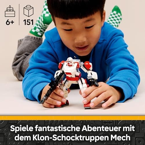LEGO Star Wars Klon-Schocktruppen Mech - Bewege­liche Actionfigur mit Blastergewehr & Minifigur – Bild 3