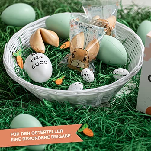 FOOD crew 12x Glückskekse Ostern - Ostersüßigkeiten - Glückskeks Einzeln Verpackt - Glückskekse mit Sprüchen Deutsch - Ostergeschenke – Bild 5