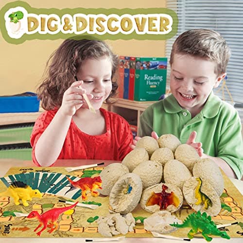 Dino Ausgrabungsset für Kinder, Ei Dinosaurier Spielzeug  – Bild 2