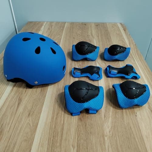 KAMUGO Kinderfahrradhelm, Helm für Kinder von 2 bis 8 Jahren, mit Sportschutzausrüstung, Kniepolstern, Ellenbogenpolstern und Handgelenkpolstern für Roller, Radfahren, Scooter – Bild 3