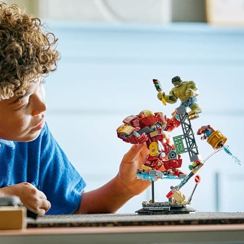 LEGO | Marvel Duell der Giganten: Hulkbuster vs. Hulk - Superhelden Spielzeug mit Actionfigur und 2 Minifiguren, darunter Iron Man – Bild 2