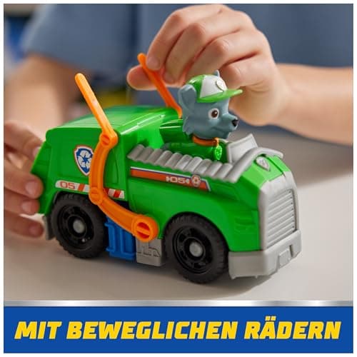 PAW PATROL Rocky-Figur mit Recycling-Truck, stabiles Basis-Fahrzeug , authentisches Spielzeug zur Serie für Kinder ab 3 Jahren – Bild 5
