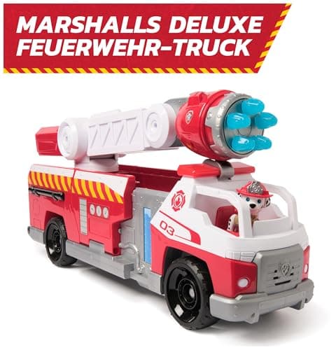 PAW PATROL – Fire Rescue Marshalls Deluxe Feuerwehr-Truck mit actiongeladener Löschfunktion, 50 cm lang, mit Marshall-Figur, kleinem Feuerwehrauto, Licht- und Soundeffekten, für Kinder ab 3 Jahren – Bild 4
