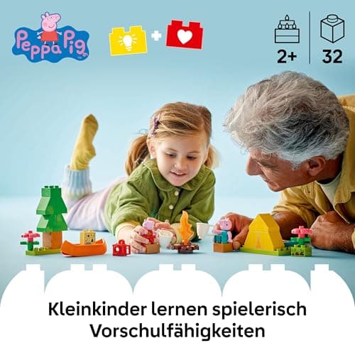 DUPLO Peppa Pig Campingausflug mit Papa Wutz – Montessori Spielzeug für Mädchen & Jungen ab 2 Jahren  – Bild 4
