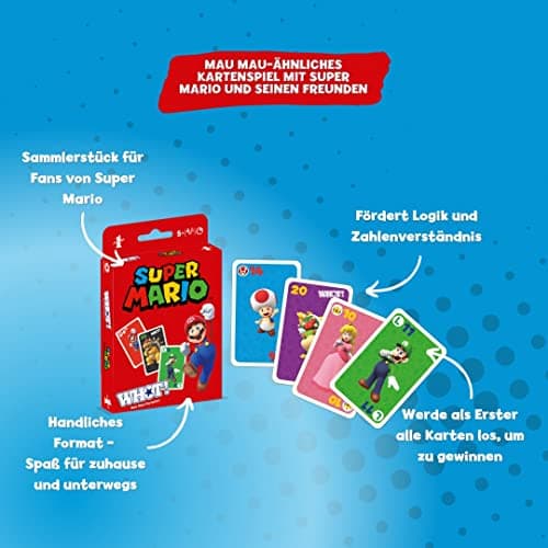 Waddingtons Number 1 WHOT! Mau-Mau-Variante Super Mario Kartenspiel für Kinder - Super Mario für Familie - 1+ Spieler ab 5+ Jahren – Bild 2