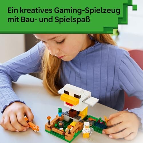 LEGO Minecraft Hühnerfarm - Spielzeug zum Bauen mit Hühner Fan Minifigur, Baby Zombie und Fuchs Figuren - Set mit Minecraft Figur – Bild 6
