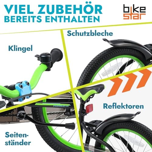 BIKESTAR Kinderfahrrad 18 Zoll für Mädchen und Jungen ab 5 Jahre | Kinderrad Urban Jungle – Bild 5