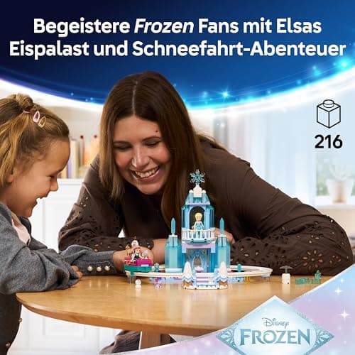 LEGO ǀ Disney Frozen Elsas Schlittenfahrt um den Eispalast - Spielzeug inkl. Anna- und ELSA-Minipuppen, Olaf Figur sowie Eisenbahnschienen und Schneewagen - Geschenk für Mädchen ab 4 Jahren – Bild 3