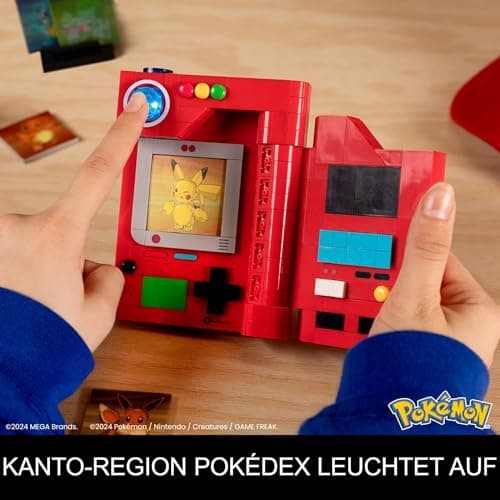 MEGA Pokémon Bauspielzeug Kanto-Region Pokédex mit 322 Teilen, Lichtfunktion und Karten – Bild 6