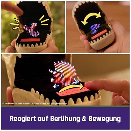 Bitzee Jurassic World – Interaktives Dino-Spielzeug im T-Rex-Design, mit 25 virtuellen Dinosauriern, Battle Modus und Spielen – Bild 2