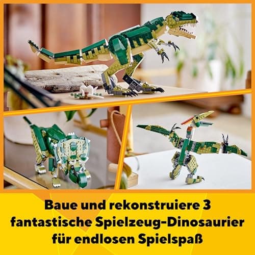 LEGO Creator T.Rex, 3-in-1-Dino zum Umbauen in einen Triceratops oder Pterodaktylus, bewegliches Dinosaurier Modell für Kinder – Bild 4