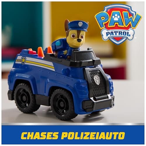PAW PATROL Chase-Figur mit Polizei-Fahrzeug, stabiles Basis-Fahrzeug, authentisches Spielzeug zur Serie für Kinder ab 3 Jahren – Bild 3