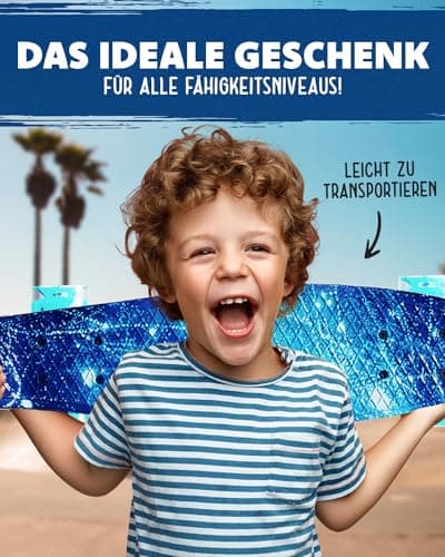 Deleven Skateboard mit LED Rollen, Skate Tool und ABEC 7 Lager  – Bild 5