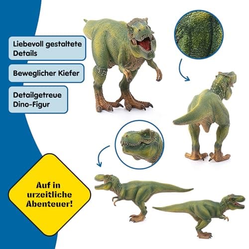 SCHLEICH Dinosaurs | Tyrannosaurus Rex 14525 | detailgetreuer Dino mit beweglichem Kiefer | tolles Geschenk für Mädchen und Jungen Dinosaurier Spielzeug ab 3 Jahre | 28 x 10 x 14 cm – Bild 5