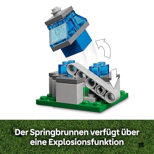 LEGO Minecraft Angriff des Ghast-Ballons - Gaming Spielzeug - Steves Haus, 4 Minifiguren - Iron Golem Figur & explodierender Brunnen Funktion  – Bild 5