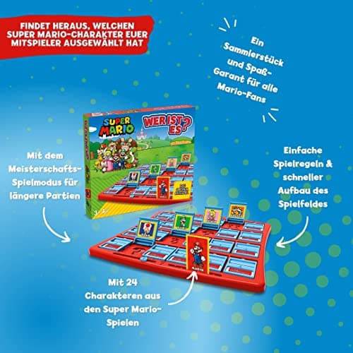 Winning Moves Wer ist es? Super Mario Edition - Wer ist es Spiel Super Mario Brettspiel für Kinder - Fanartikel - Gesellschaftsspiele für Familien - 2 Spieler ab 3+ Jahren – Bild 3