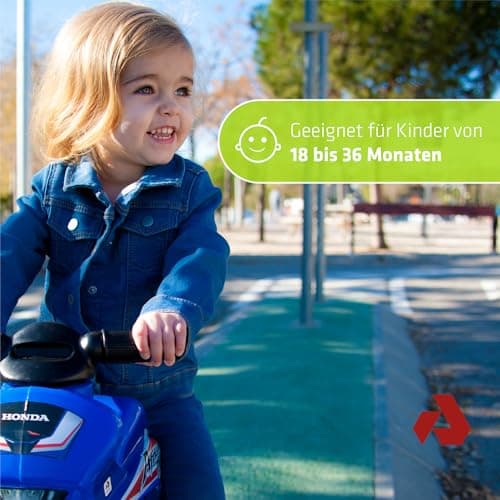 Laufrad Motorrad Kinder ab 18 Monaten Tundra Tornado Blau mit Tragegriff + Breiten Kunststoffrädern + Ergonomisches Design + rutschfeste Dekoration Wasserfest + Stabile Konstruktion  – Bild 6