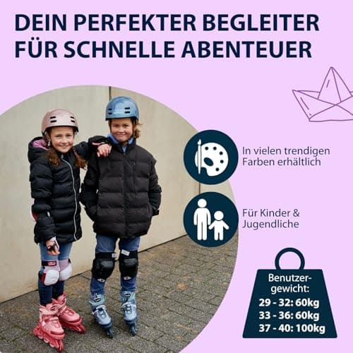 HUDORA Inline Skates Mia/Leon - Inliner für Kinder/Jugendliche  in versch. Größen & Farben - Roller Skates bis zu 4 Größen verstellbar – Bild 5