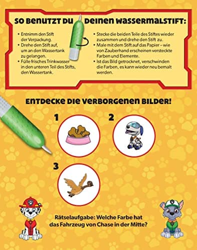 PAW Patrol Wasserzauber - einfach mit Wasser malen: Malbuch mit nachfüllbarem Wassertankstift für Kinder ab 3 Jahren – Bild 4