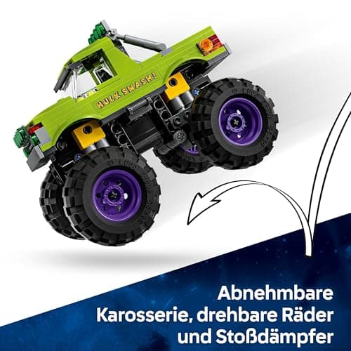 LEGO ǀ Marvel Hulk-Truck vs. Thanos - Kreatives Superhelden Spielzeug - Avengers Fahrzeug und Minifiguren - Monstertruck für Spielspaß  – Bild 5