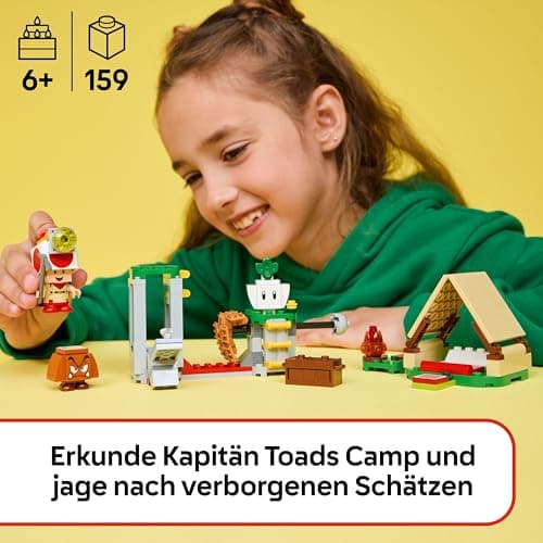 LEGO Super Mario Captain Toad-Camp- Interaktives Spielzeug mit 3 Figuren - Gumba, Zelt & einstürzender Brücke - Kinder Mitbringsel - Spielset - Gamer Geschenk für Jungen & Mädchen ab 6 Jahren  – Bild 4