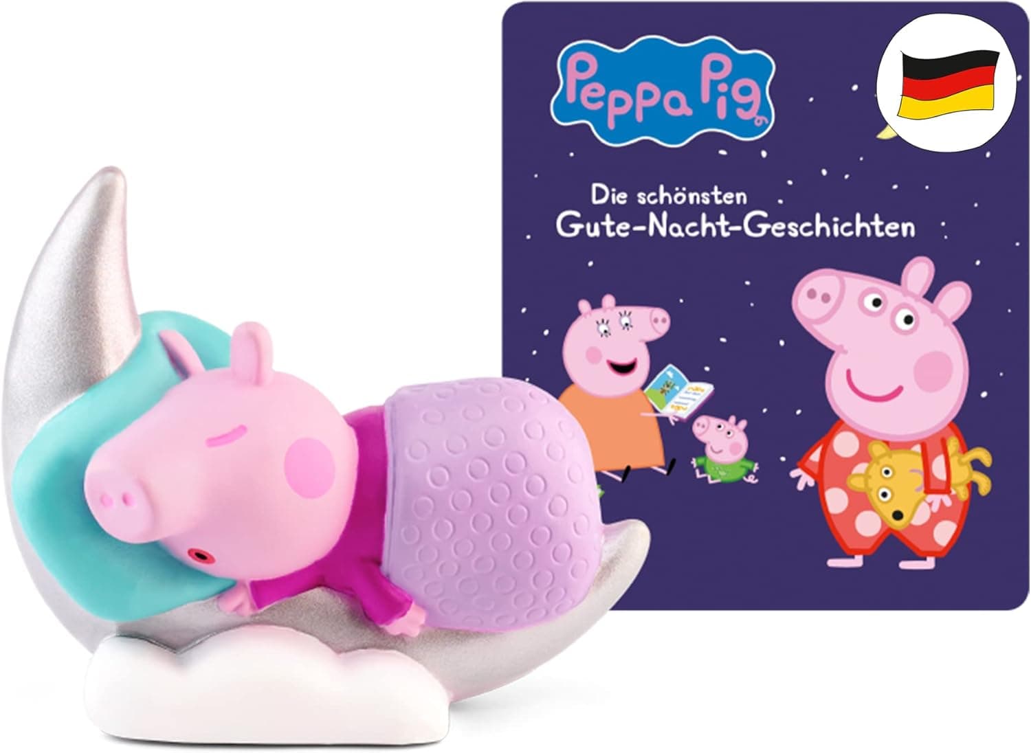 tonies Hörfigur für Toniebox, Peppa Wutz – Gute Nacht Geschichten, Hörspiel für Kinder ab 3 Jahren, Spielzeit ca. 41 Minuten