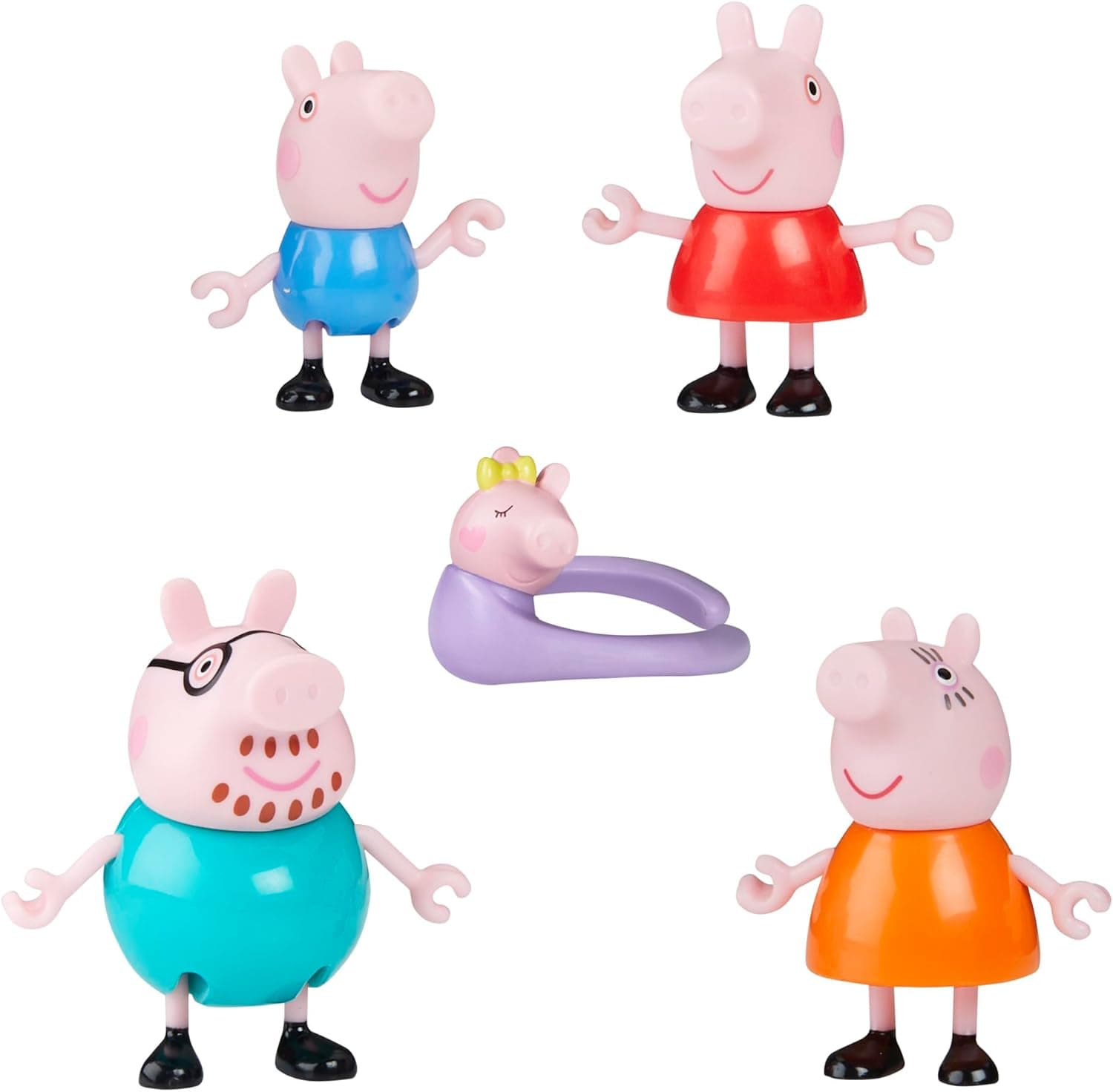 Peppa Pig Peppas fünfköpfige Familie Figurenset, Pink
