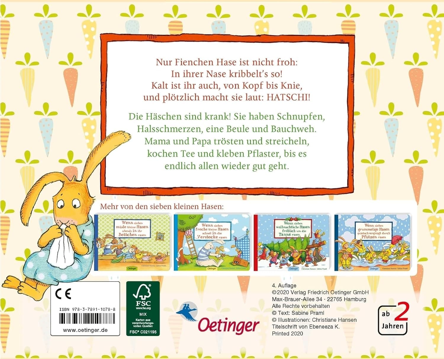 Wenn sieben kleine Hasen Schnupfennasen haben (Wenn sieben Hasen): Tröstende Bilderbuch-Geschichte für kränkelnde Kinder ab 2 Jahren – Bild 2