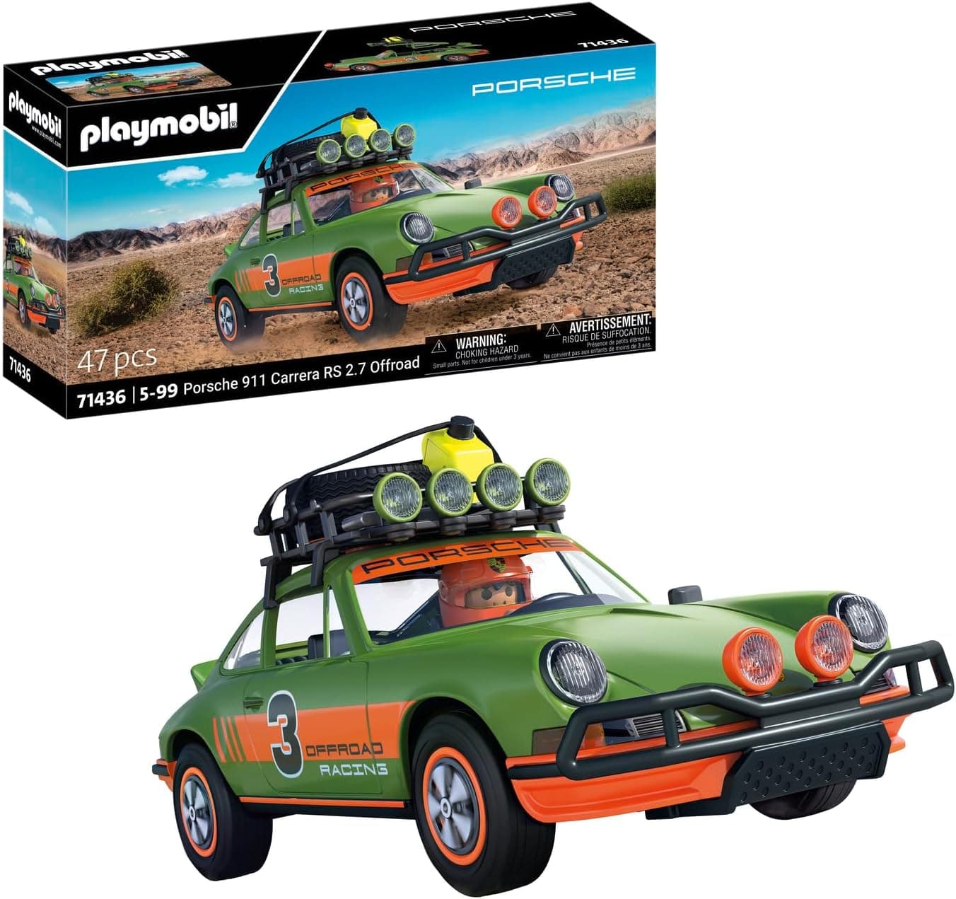 PLAYMOBIL Porsche 911 Carrera RS 2.7 Offroad, actionreiche Fahrten durch jedes Gelände, mit vielfältigen Funktionen