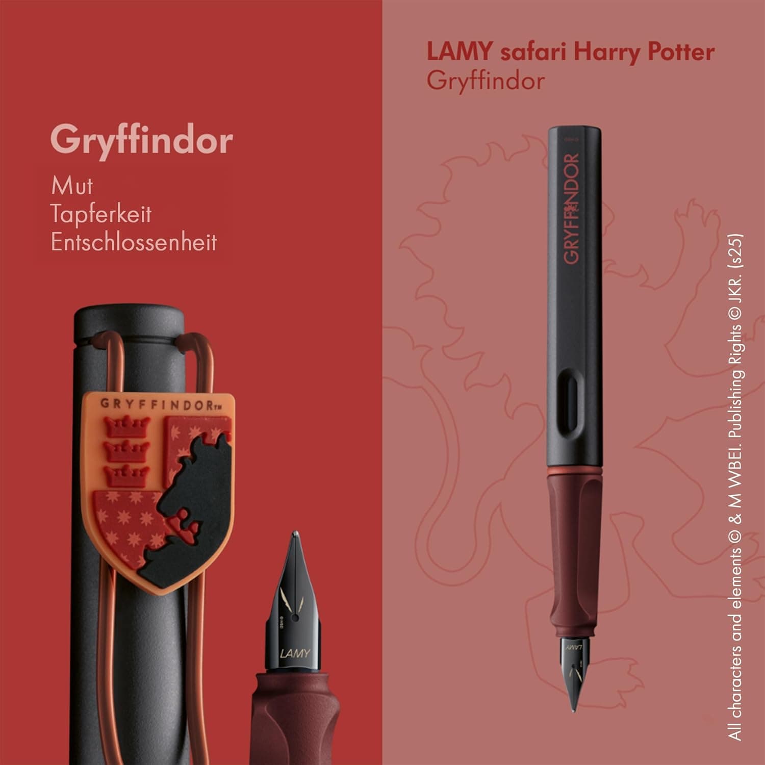 Lamy safari Harry Potter Gryffindor™ Füller – Special Edition Füllhalter mit Wappen des Hauses – Bild 3
