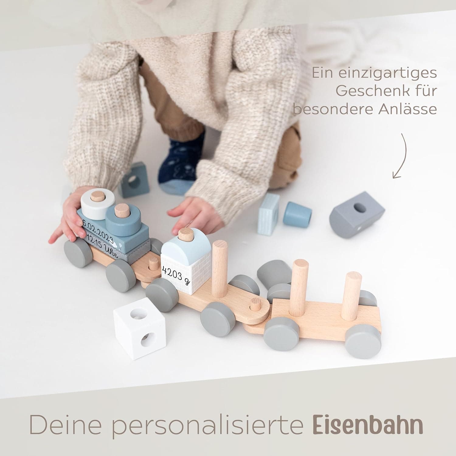 Wunderwunsch Personalisierte Holz Eisenbahn – Bild 2