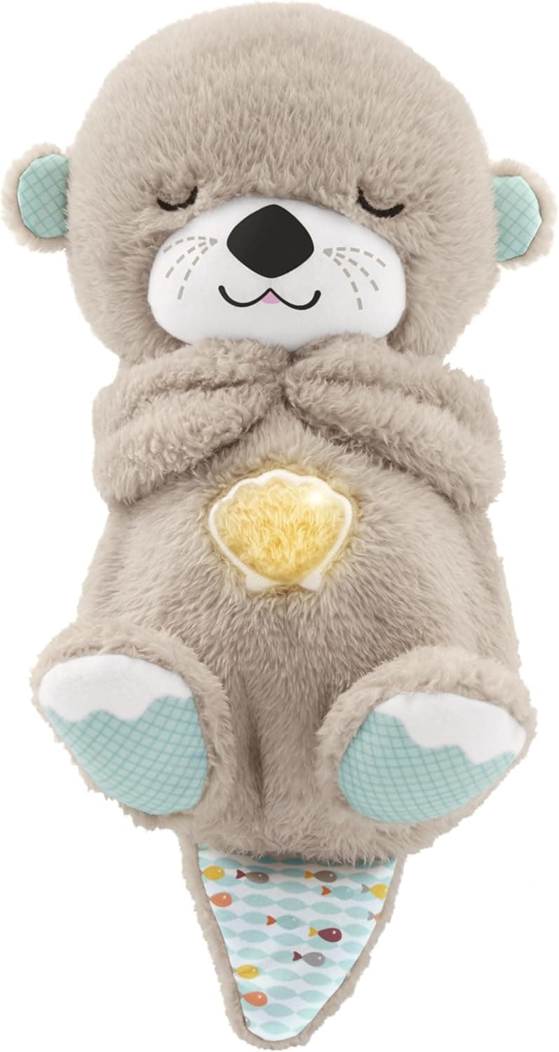 Fisher-Price Schlummer Otter Kuscheltier mit Atembewegung und Musik, Baby Erstausstattung, Neugeborene, Baby Spielzeug ab Geburt – Bild 1