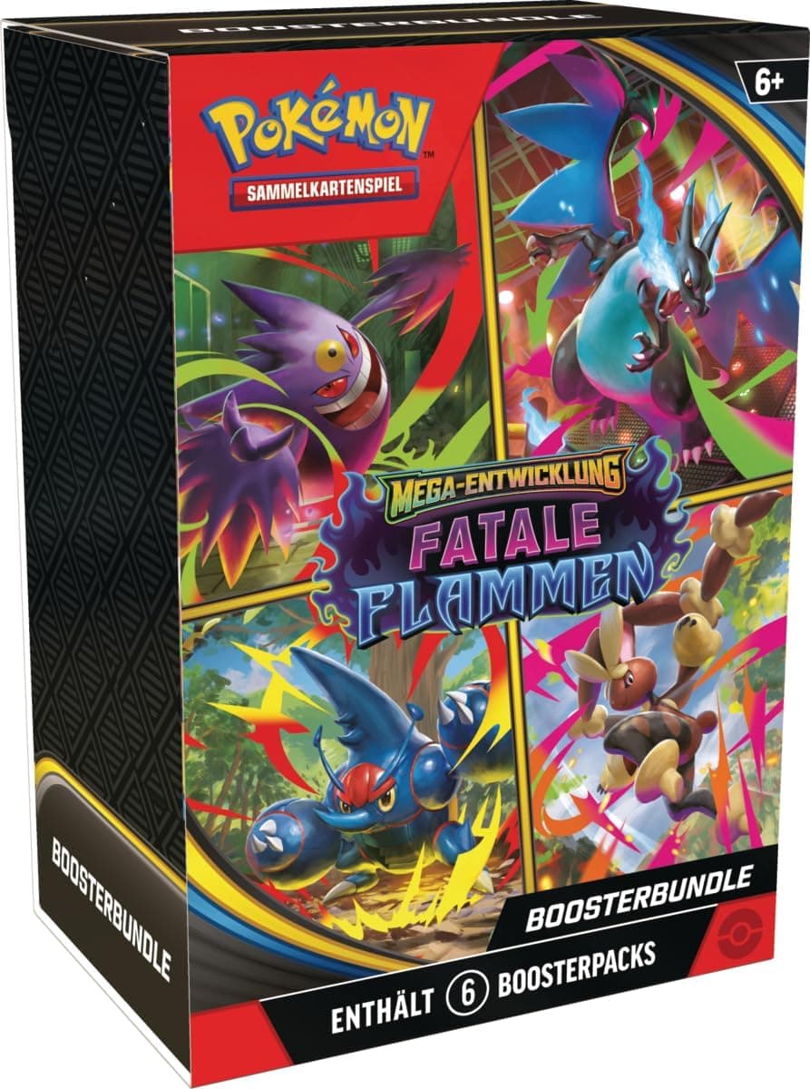 Pokémon-Sammelkartenspiel: Boosterbundle Mega-Entwicklung – Fatale Flammen (6 Boosterpacks)
