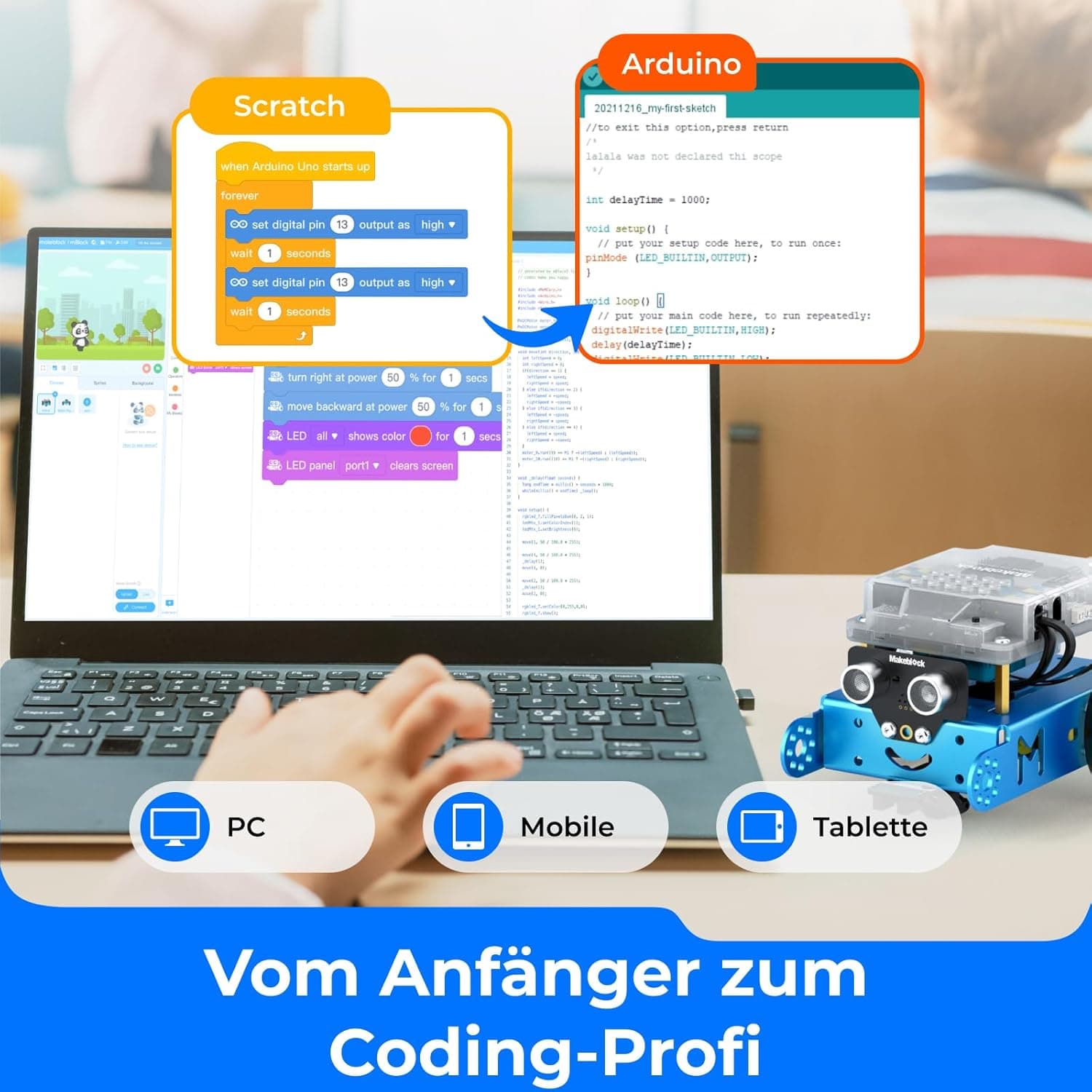 Makeblock mBot Programmierbar Roboter für Kinder, Roboter Bausatz mit App-Fernbedienung, STEM – Bild 2