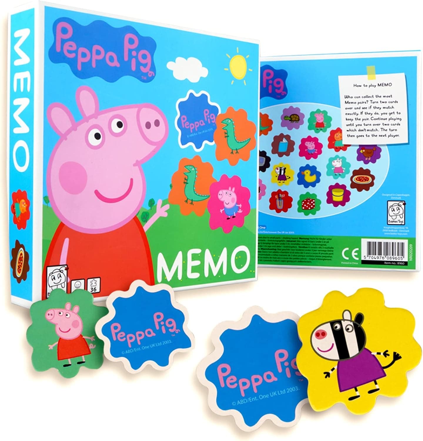 Barbo Toys - Peppa Wutz - Memory Spiel für Kinder ab 3 Jahre - Kinder Kartenspiel mit 36 Karten - Pädagogische Kinderspiele - Peppa Pig - Lernspiele ab 3 Jahren