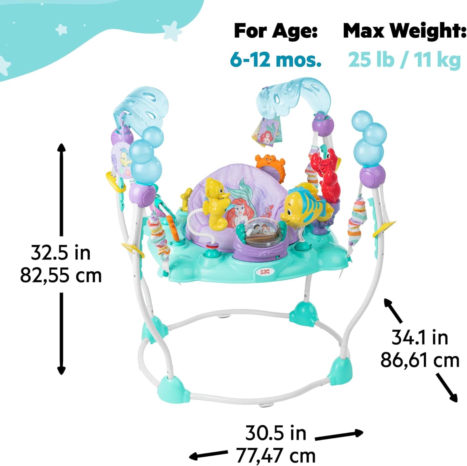 Disney Die kleine Meerjungfrau Meer von Aktivitäten Baby Aktivitätshopser mit interaktivem Spielzeug, Lichtern & Musik mit Disney Prinzessin Arielle – Bild 2