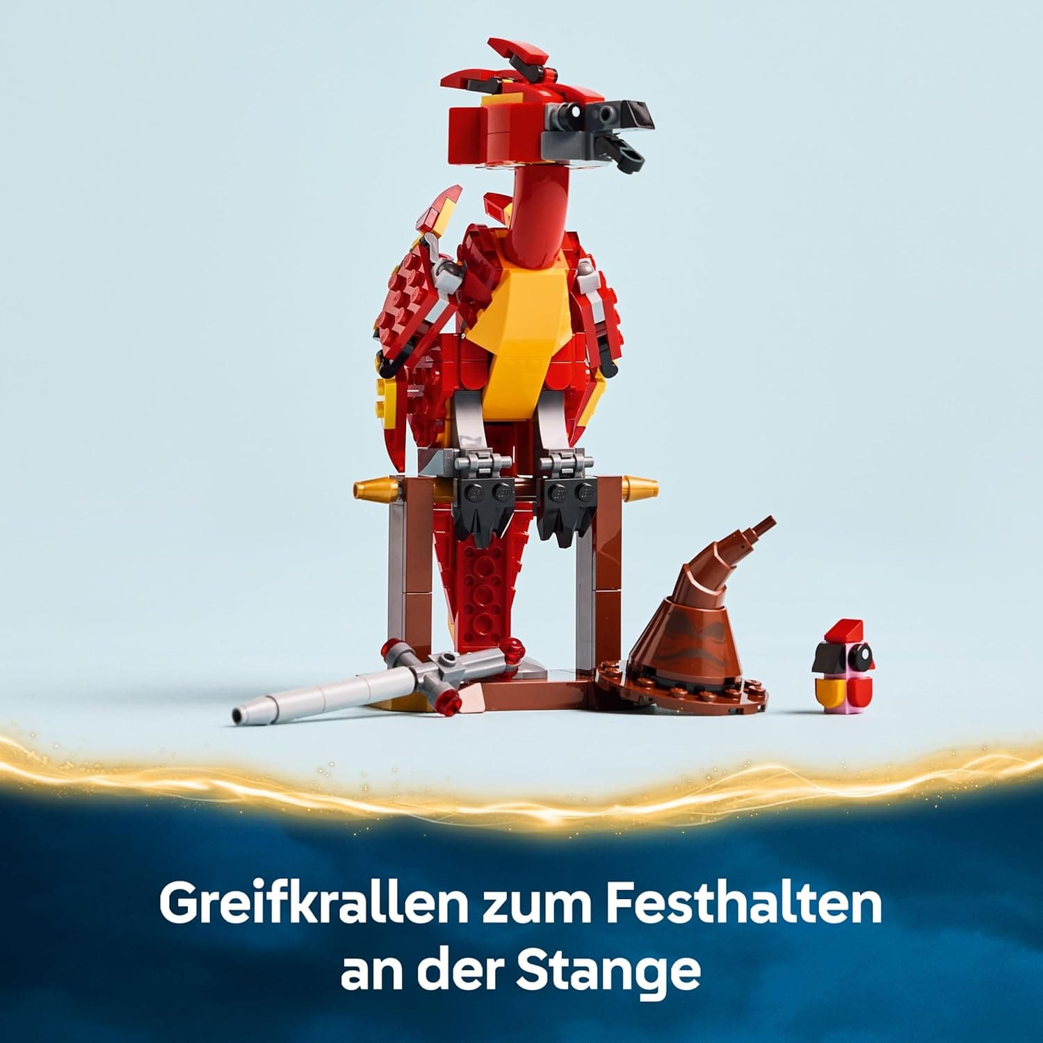 LEGO Harry Potter Fawkes: Dumbledores Phönix-Spielzeug mit Sprechenden Hut, Gryffindor Schwert & Baby Fawkes – Bild 5