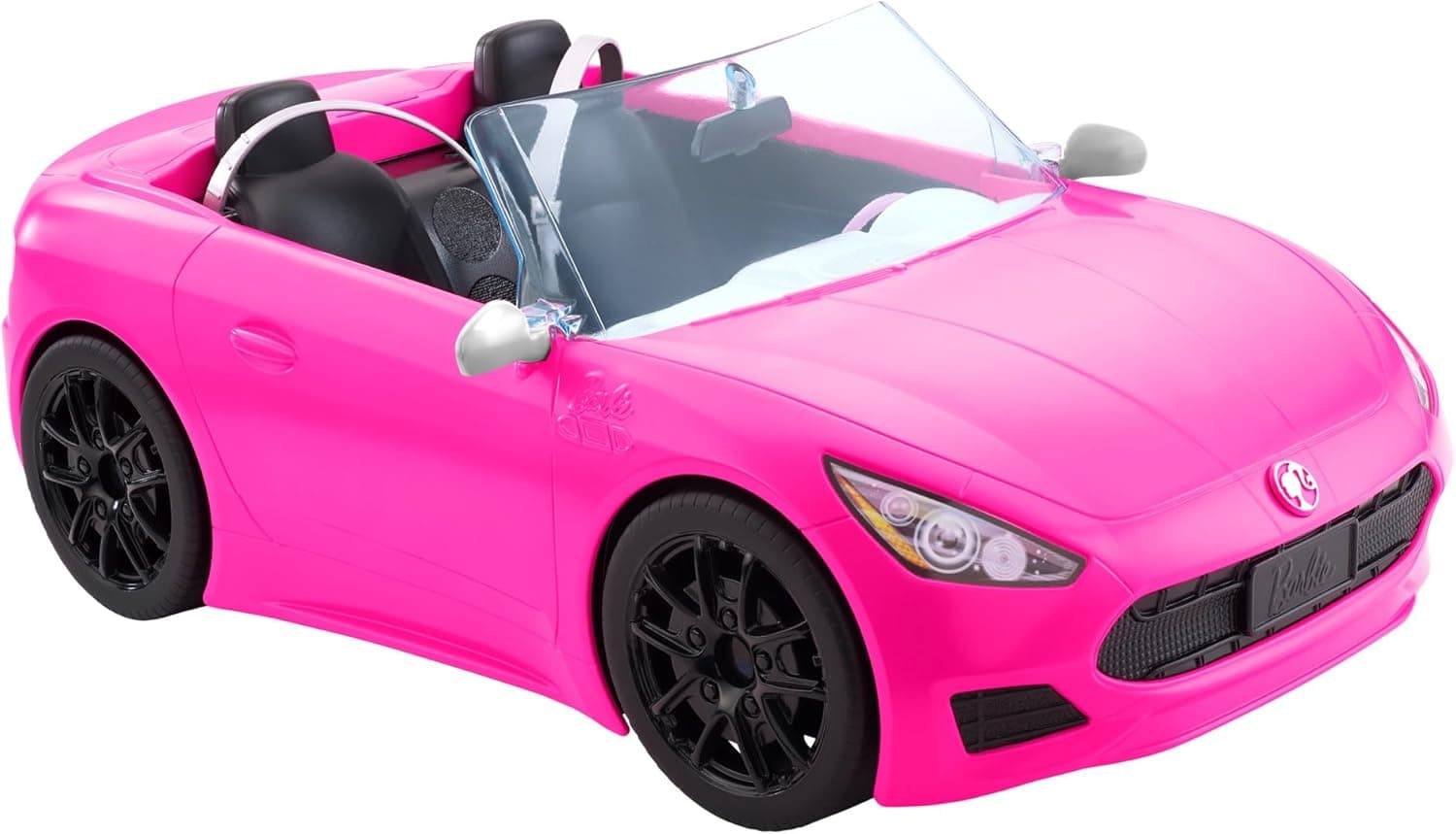 Barbie HBT92 - Cabrio-Fahrzeug, pink mit rollenden Rädern und realistischen Details, 2-Sitzer, Spielzeug Geschenk für Kinder ab 3 Jahren