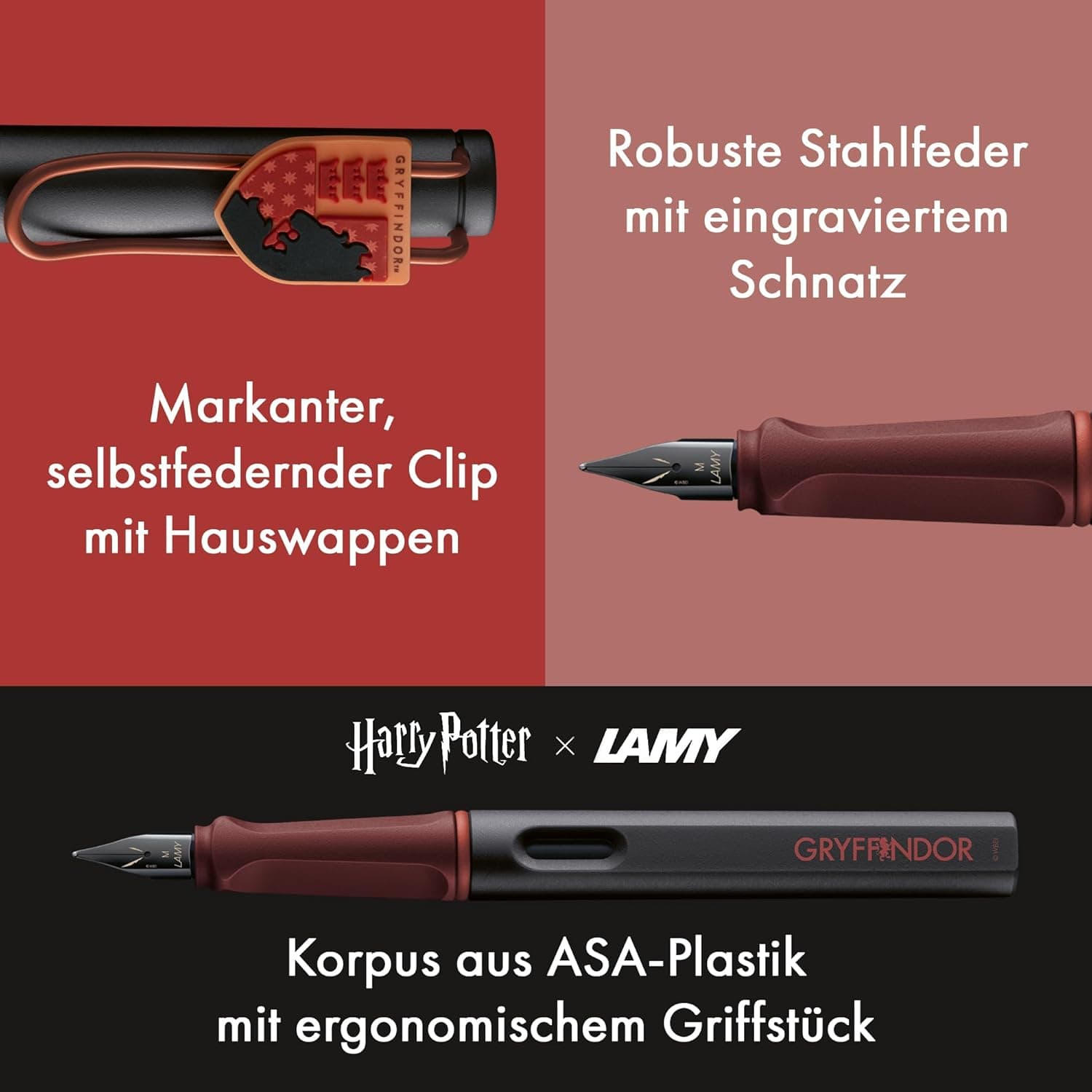 Lamy safari Harry Potter Gryffindor™ Füller – Special Edition Füllhalter mit Wappen des Hauses – Bild 4