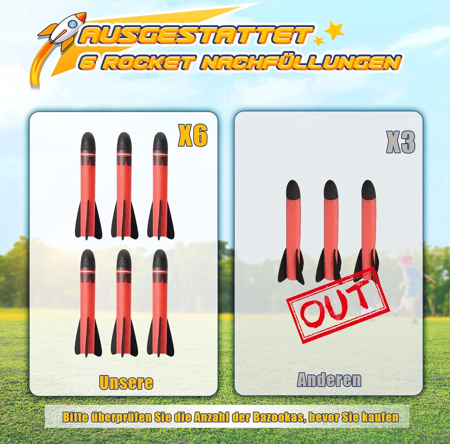 Rakete Luftdruck, Outdoor Spielzeug – Bild 2