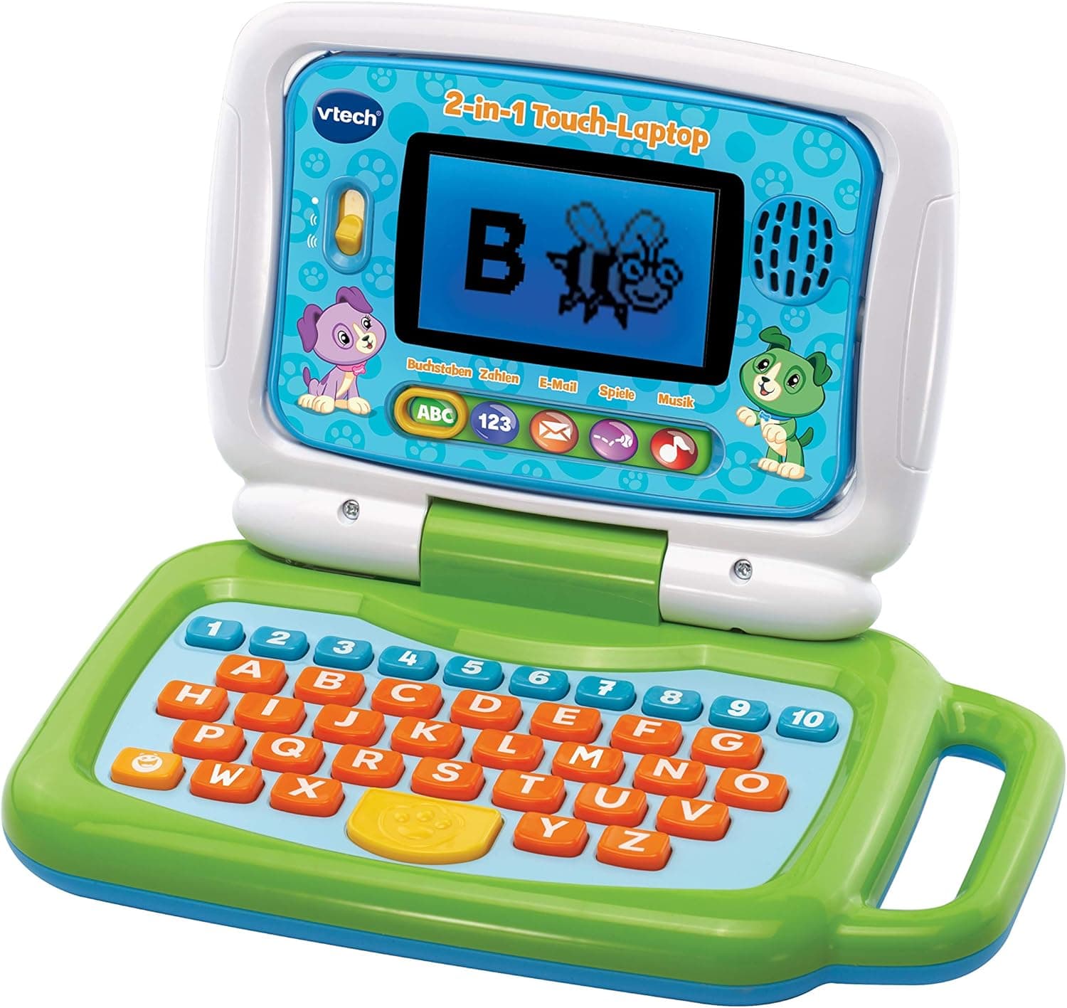 VTech 2-in-1 Touch-Laptop – Lerncomputer und Touch-Tablet zum Lernen von Buchstaben und Zahlen