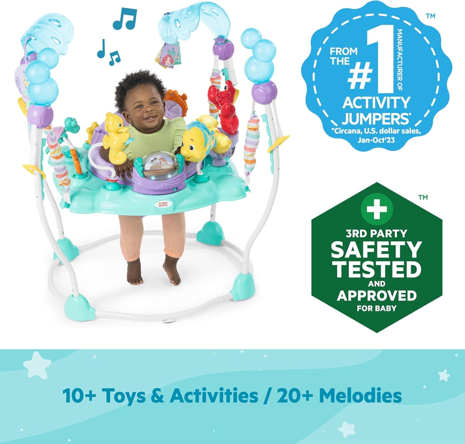 Disney Die kleine Meerjungfrau Meer von Aktivitäten Baby Aktivitätshopser mit interaktivem Spielzeug, Lichtern & Musik mit Disney Prinzessin Arielle – Bild 4